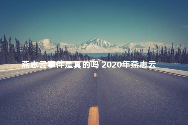 燕志云事件是真的吗 2020年燕志云怎么样了